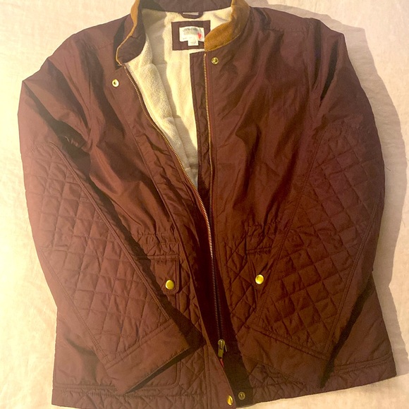 J.Crew Crewcuts Girls Barn Jacket Burgundy/Maroon fleece lining size 14 - Picture 3 of 16